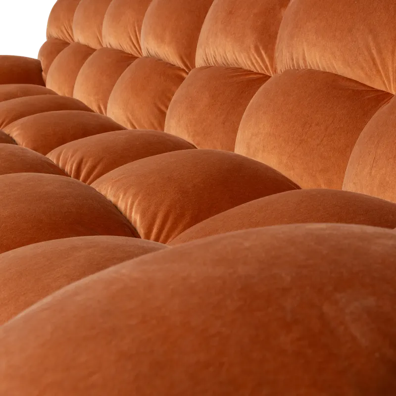 Allure 3-Sitzer-Sofa mit abgesteppten Polstern, Terra, Samt, Detail, Ansicht 2