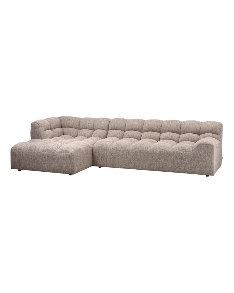 Allure Ecksofa mit Chaise und Steppung, Braun-melange, Webstoff, Links, Ansicht 1