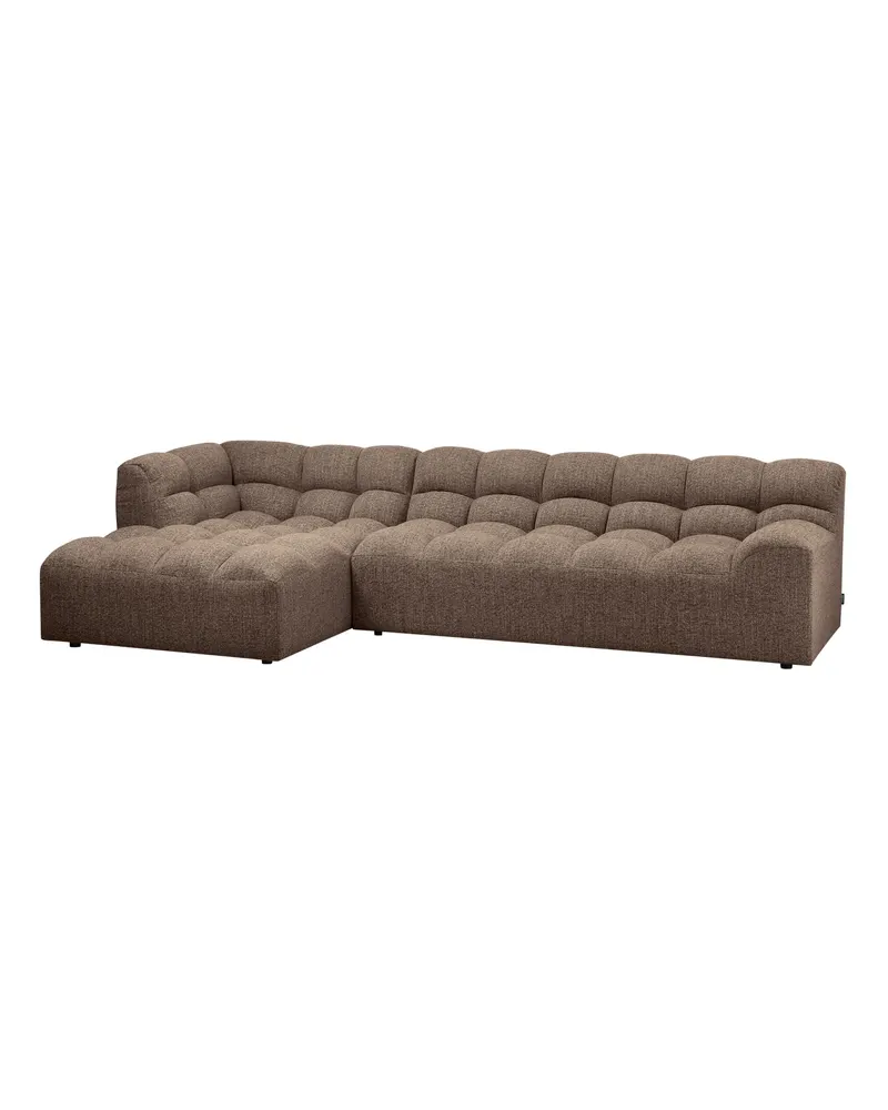 Allure Ecksofa mit Chaise und Steppung, Dunkelbraun melange, Webstoff, Links, Ansicht 1