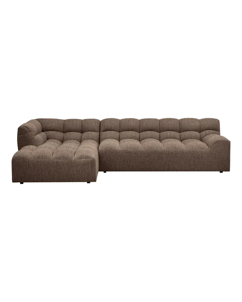 Allure Ecksofa mit Chaise und Steppung, Dunkelbraun melange, Webstoff, Links, Ansicht 2