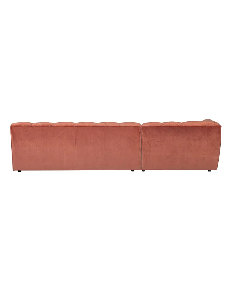 Allure Ecksofa mit Chaise und Steppung, Blush, Samt, Links, Ansicht 3