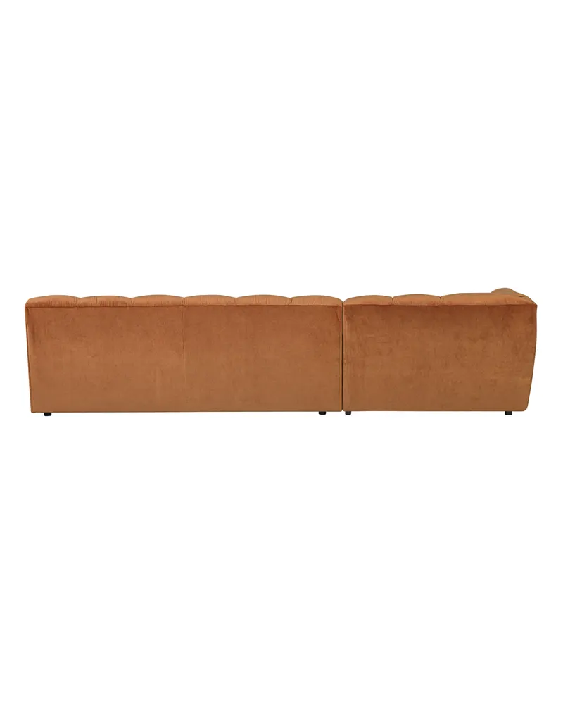 Allure Ecksofa mit Chaise und Steppung, Terra, Samt, Links, Ansicht 3