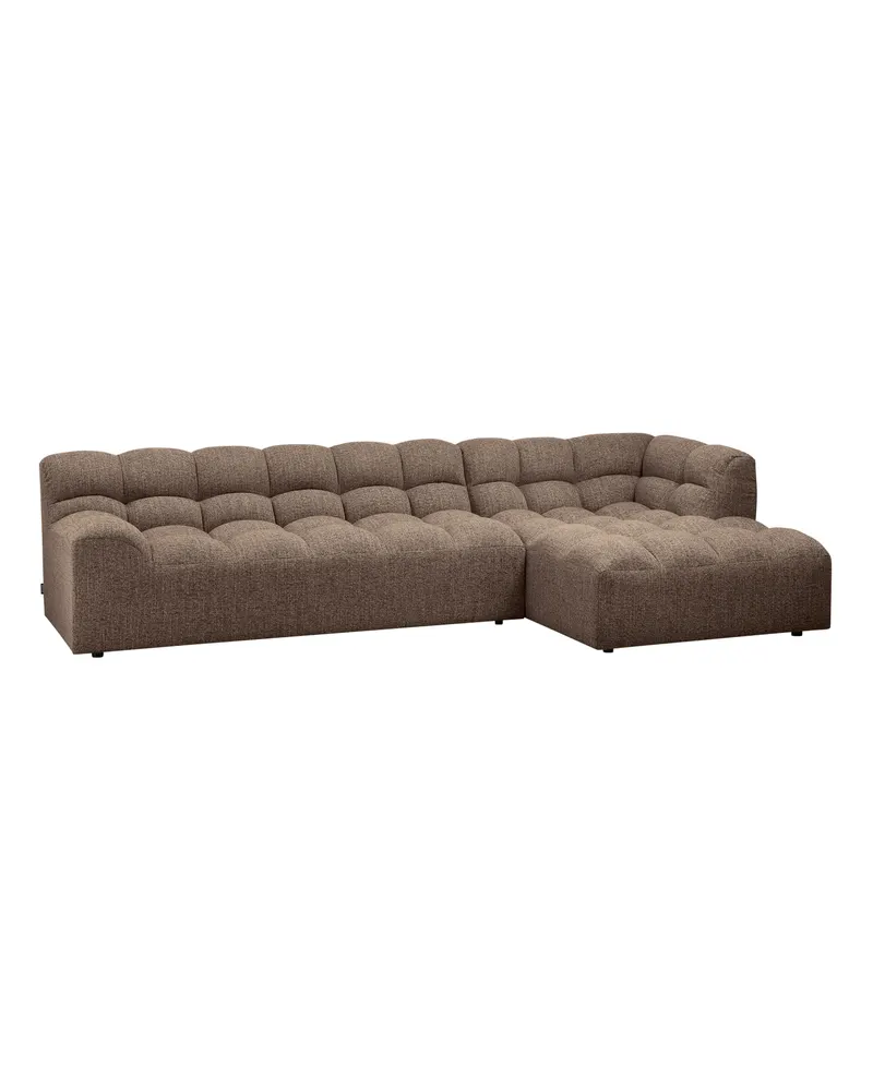 Allure Ecksofa mit Chaise und Steppung, Dunkelbraun melange, Webstoff, Rechts, Ansicht 1