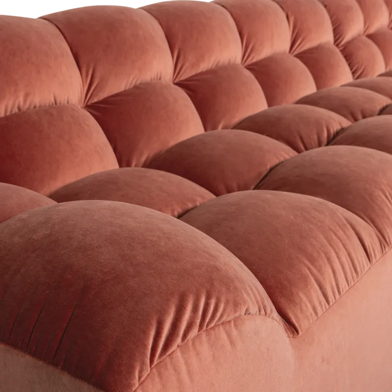 Allure Ecksofa mit Chaise und Steppung, Blush, Samt, Rechts, Detail, Ansicht 2