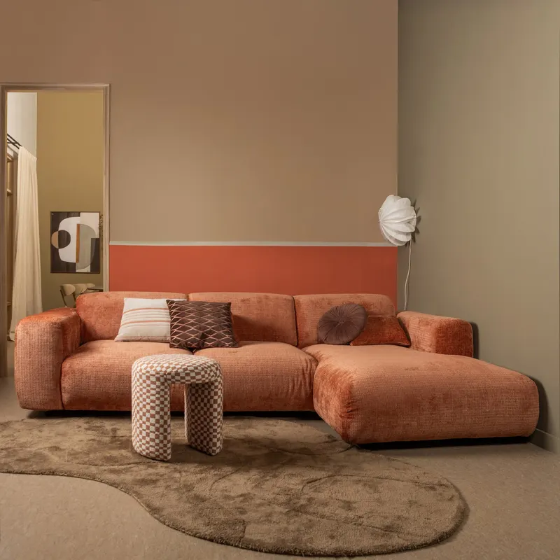 Charlie Hocker, Orange, Karomuster, im Wohnraum, Ansicht 2