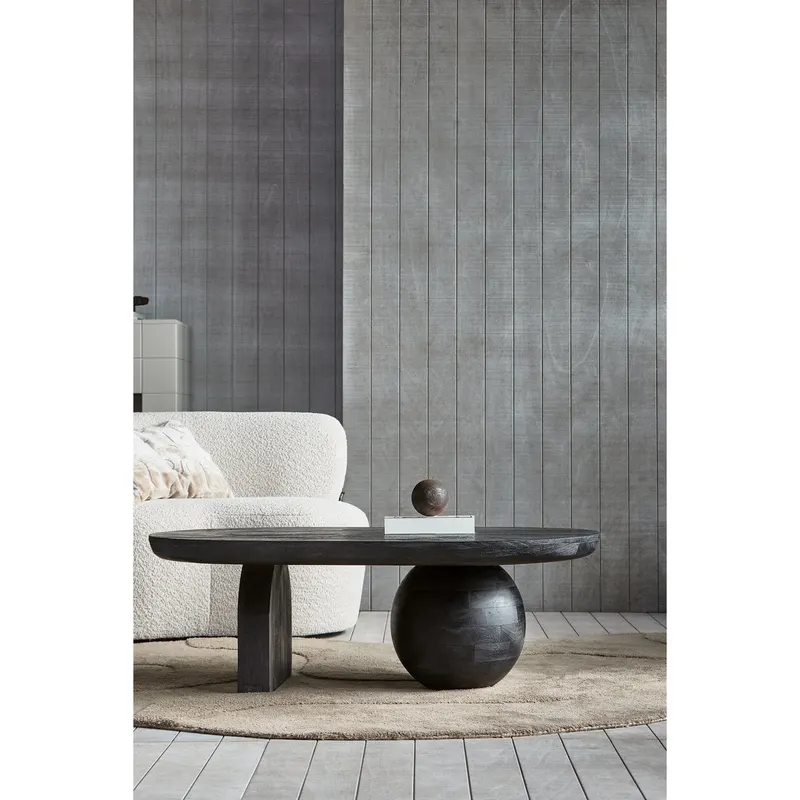 Alya Teppich mit organischer Form, Pale brown, im Wohnraum, Ansicht 2