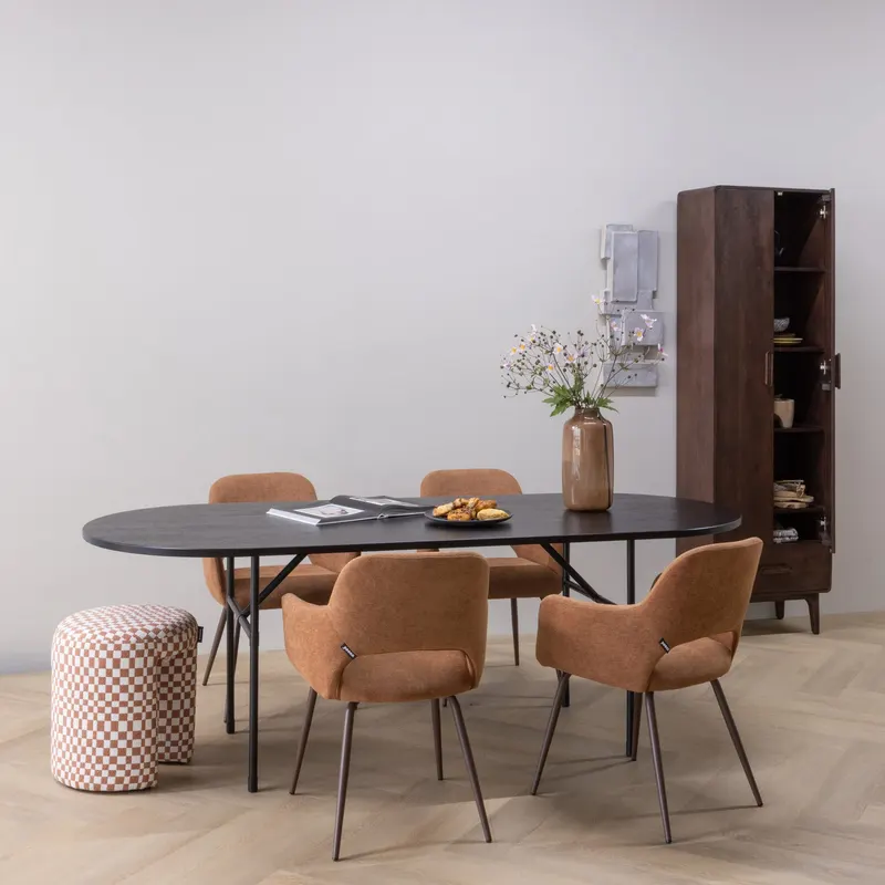 Arthur Esstisch oval 220 cm, Blacknight, im Wohnraum, Ansicht 1