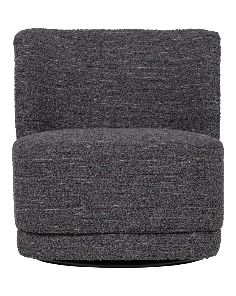 Atty Drehsessel mit breiter Polsterfläche, Grau melange, Strukturgewebe (Chunky Melange), Ansicht 2