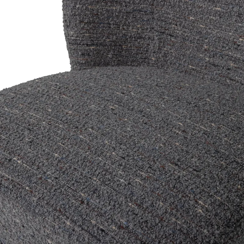 Atty Drehsessel mit breiter Polsterfläche, Grau melange, Strukturgewebe (Chunky Melange), Detail, Ansicht 1