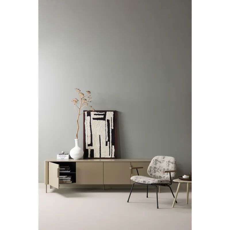 Aure Sessel mit Armlehnen, Beige/Schwarz, im Wohnraum