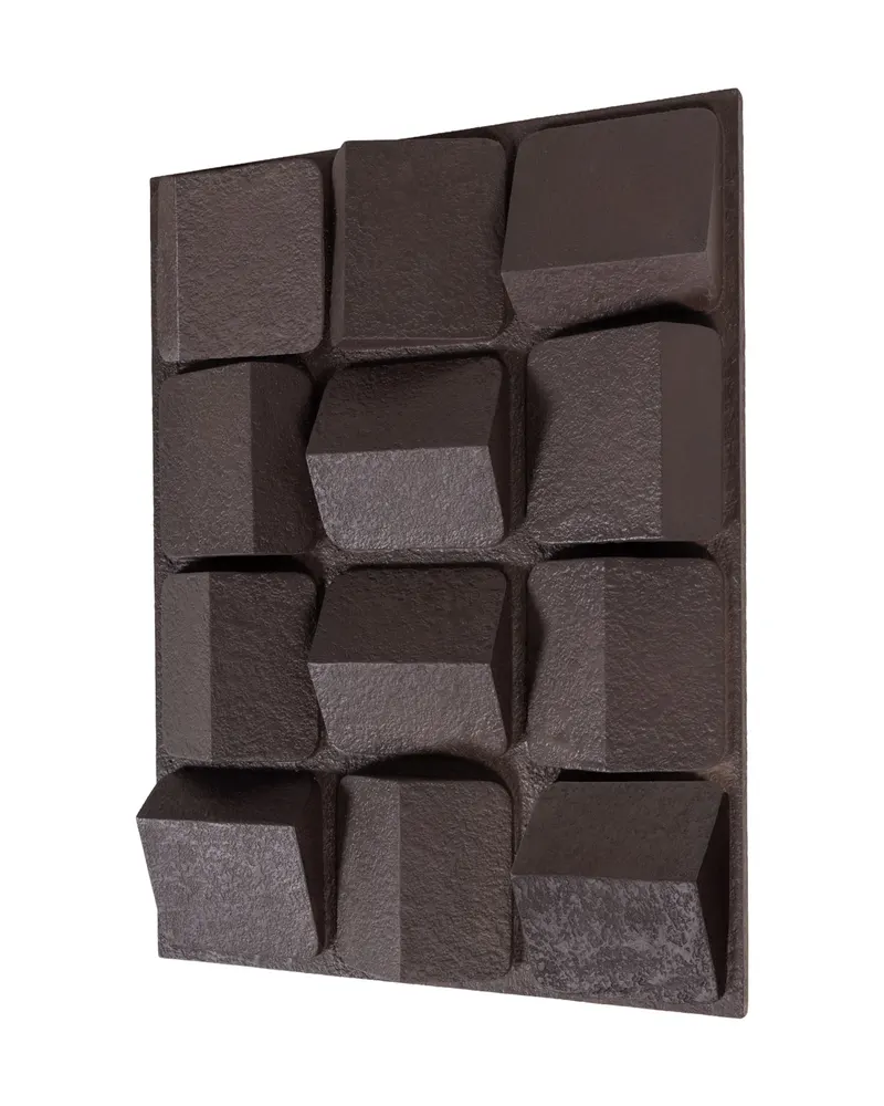Axis Wandobjekt mit geometrischer Reliefstruktur, Braun