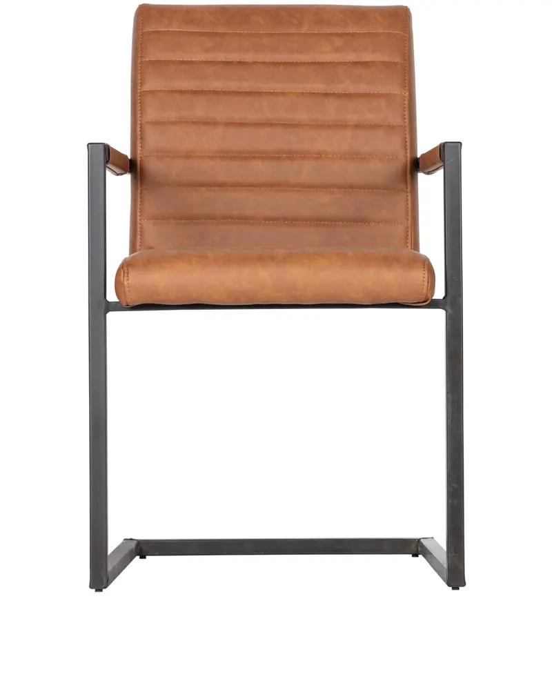 Bas Esszimmerstuhl mit Metallgestell, Cognac, Ansicht 2