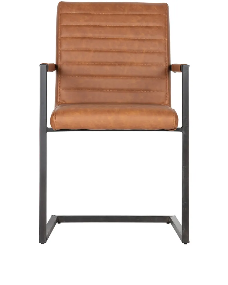 Bas Esszimmerstuhl mit Metallgestell, Cognac, Ansicht 4