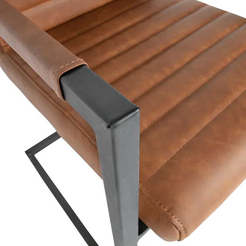 Bas Esszimmerstuhl mit Metallgestell, Cognac, Detail, Ansicht 1