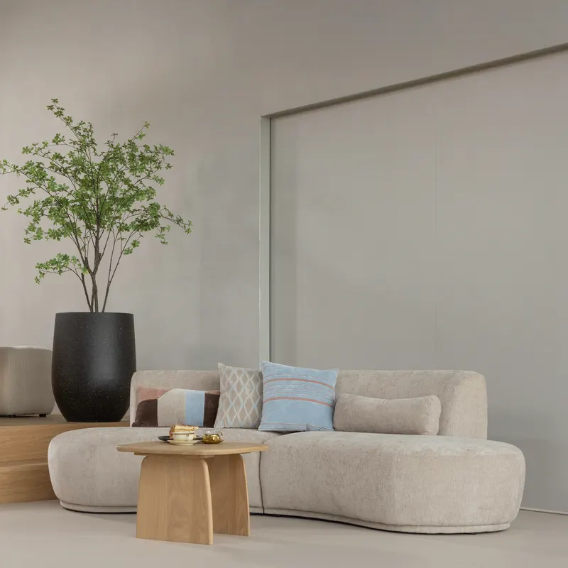 Laon Dekokissen-Set aus Baumwolle, Natur, im Wohnraum, Ansicht 2