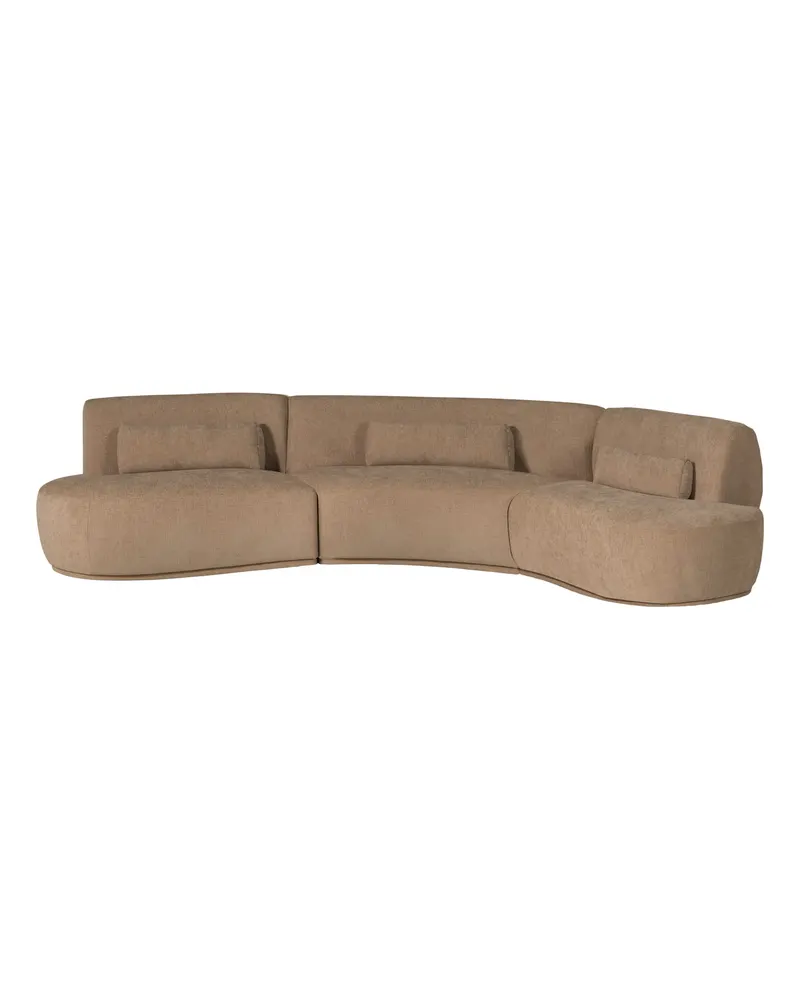 Batavier Sofa, 6-Sitzer, Hellbraun melange, Samt