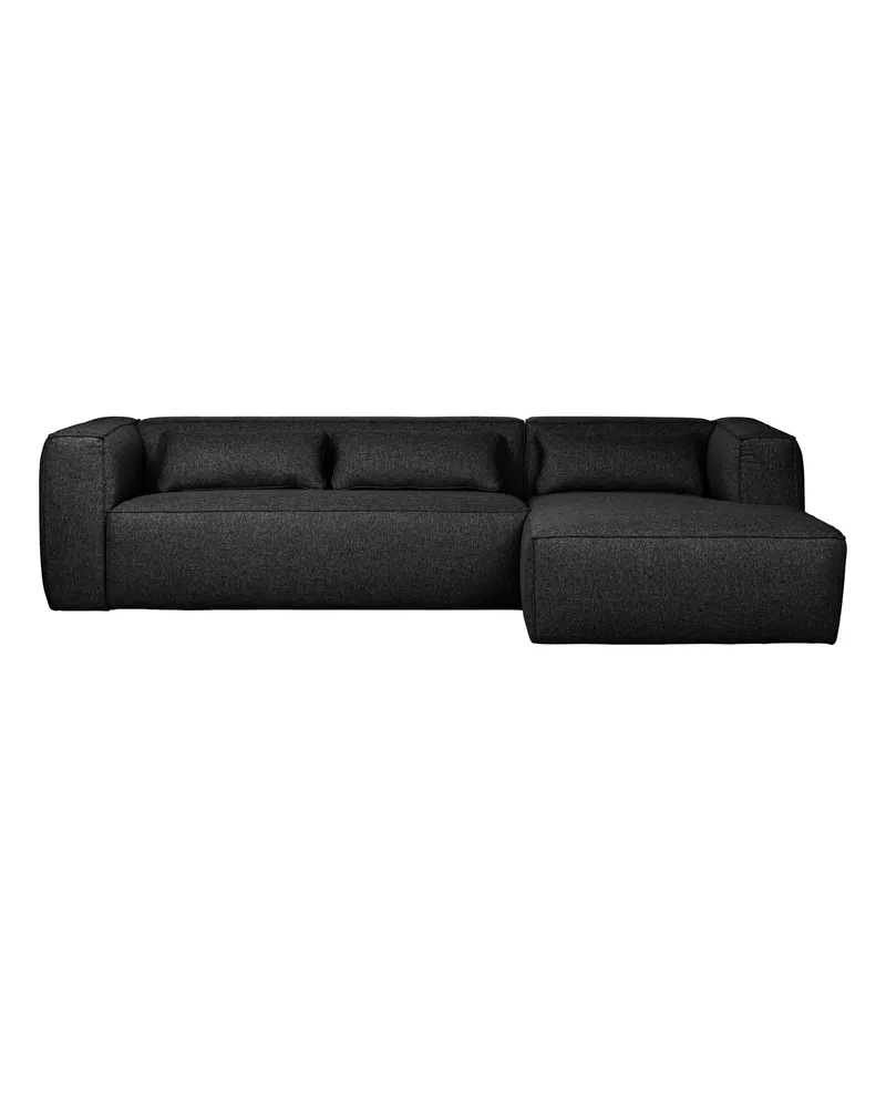 Bean Ecksofa mit Kissen, Dunkelgrau, Melangegewebe, rechts, Ansicht 1