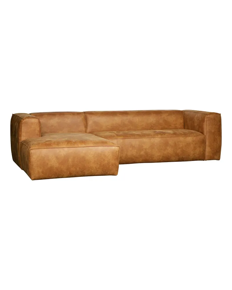Bean Ecksofa links, Cognac, Lederbezug, Ansicht 2
