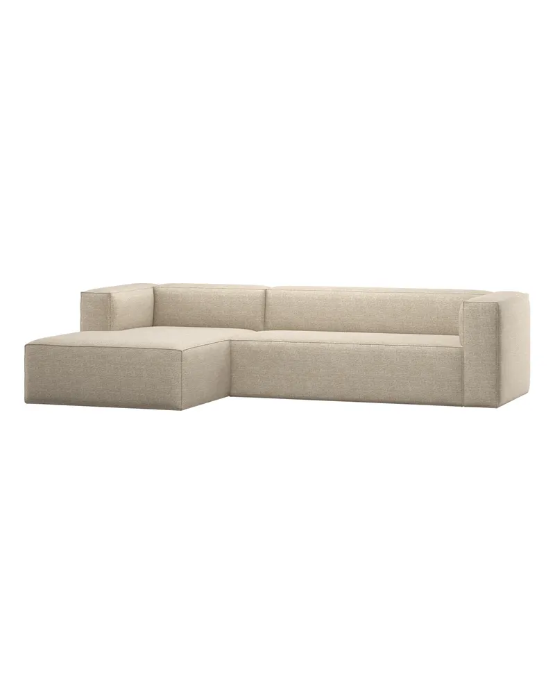 Bean Ecksofa links, Beige melange, Melangegewebe