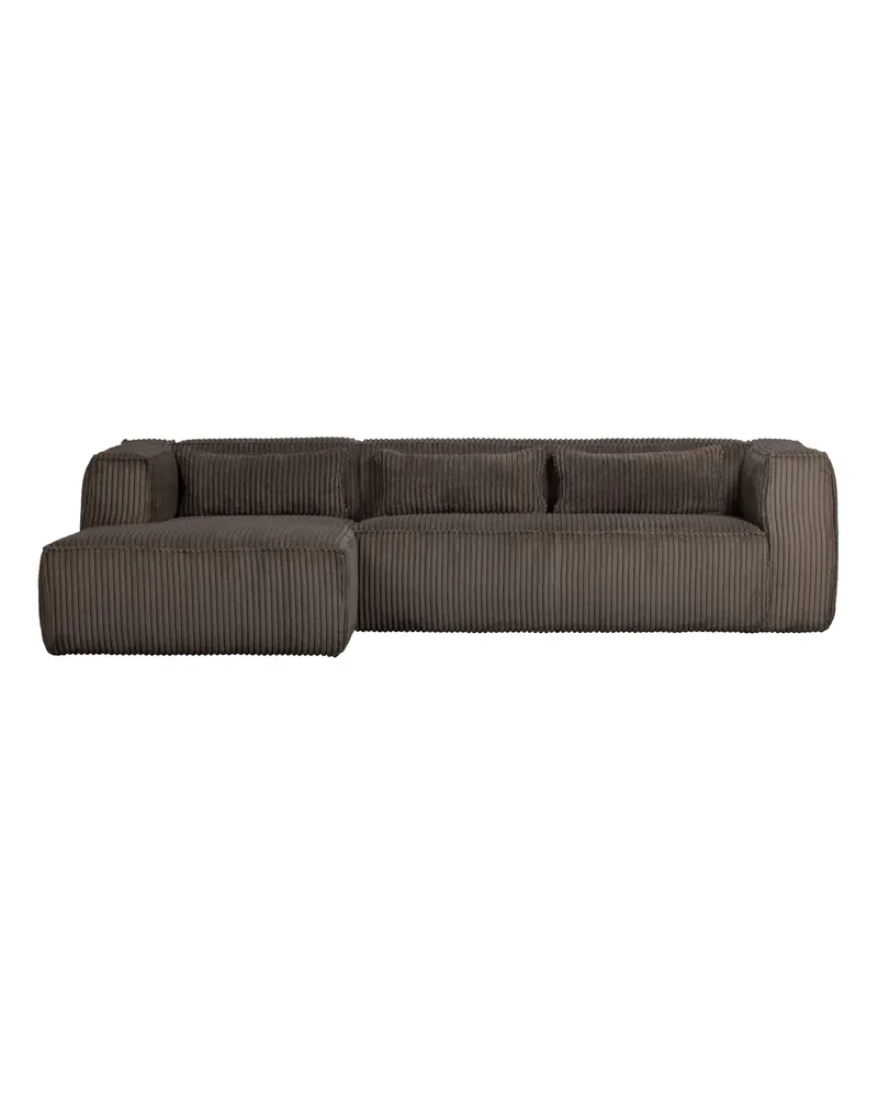 Bean Ecksofa links, Mud, Rippstoff, Ansicht 2