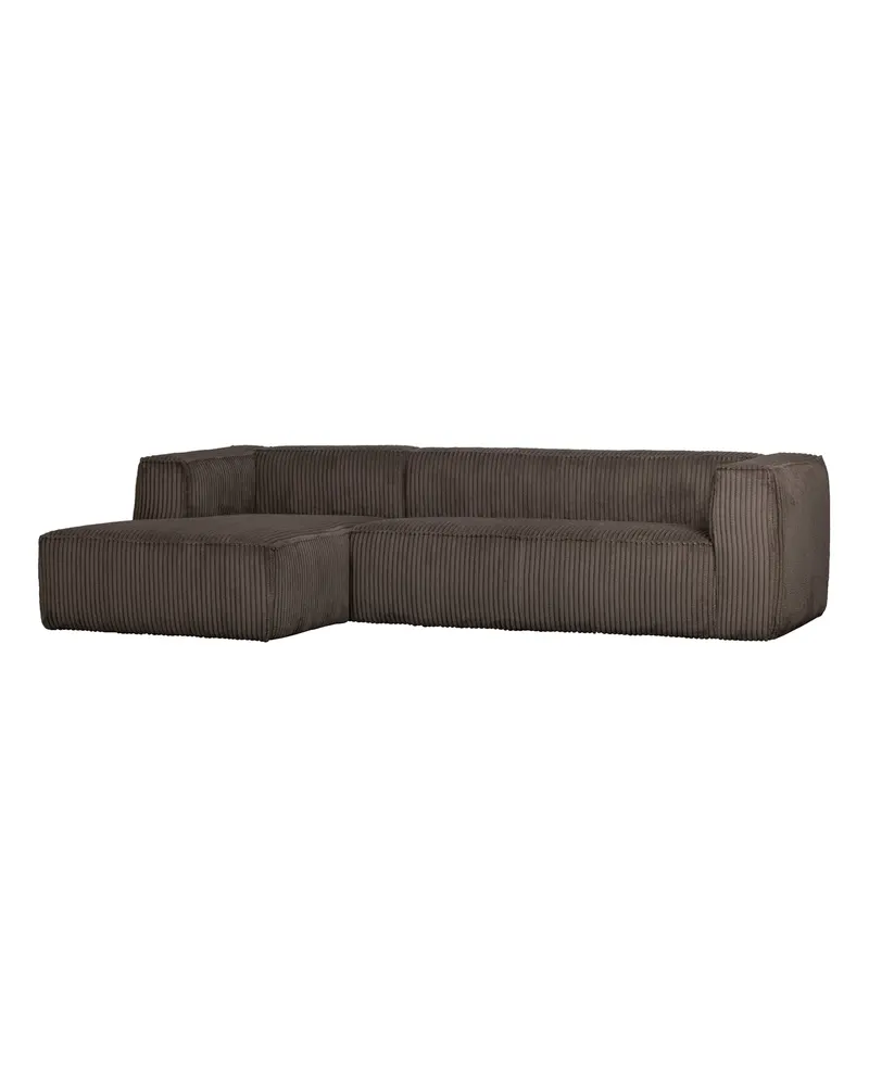 Bean Ecksofa links, Mud, Rippstoff, Ansicht 3