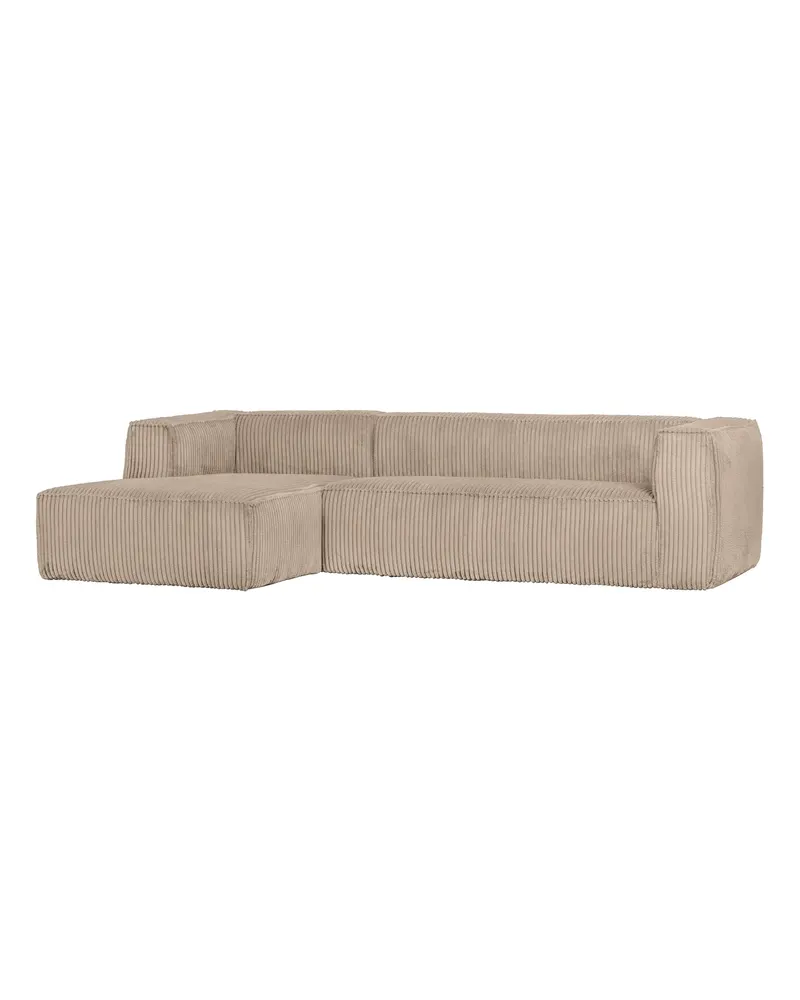 Bean Ecksofa links, Travertin, Rippstoff, Ansicht 2