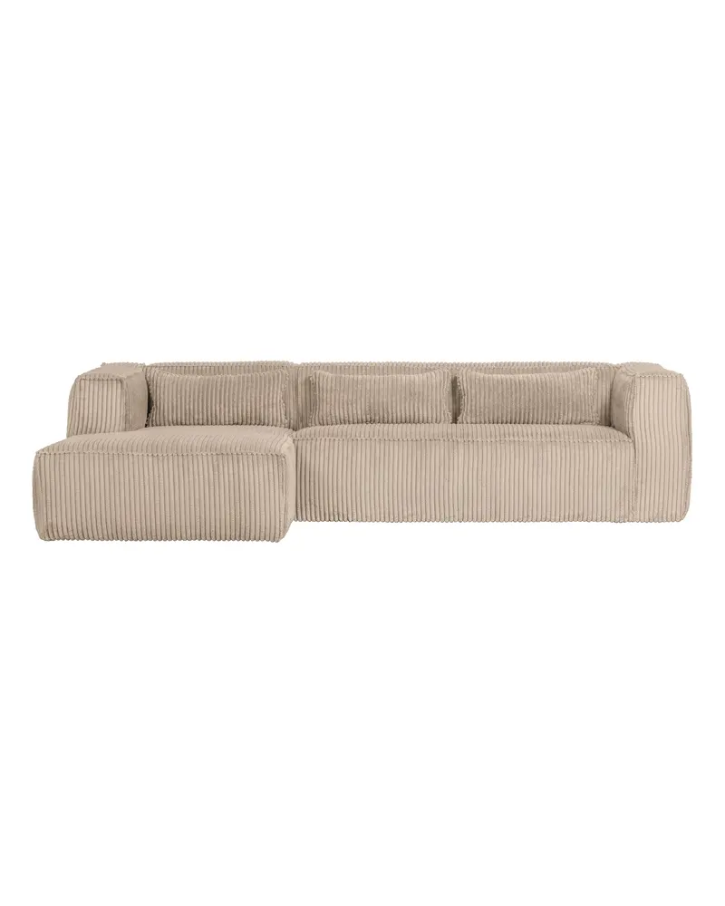 Bean Ecksofa links, Travertin, Rippstoff, Ansicht 3