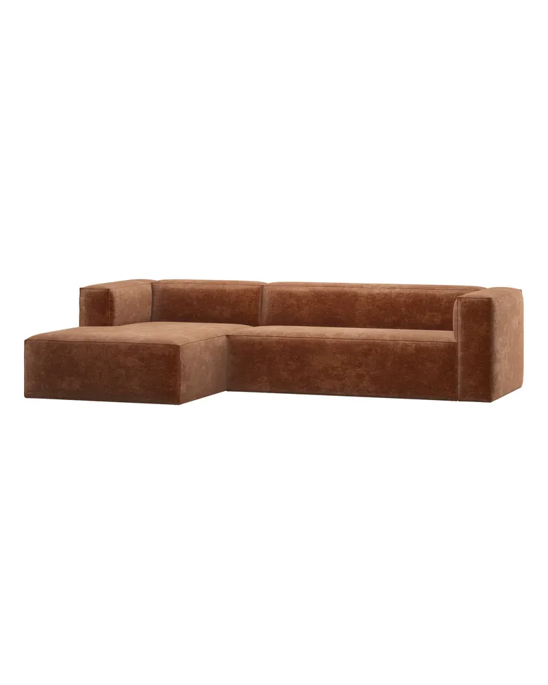 Bean Ecksofa links, Terra, Chenille-Samt
