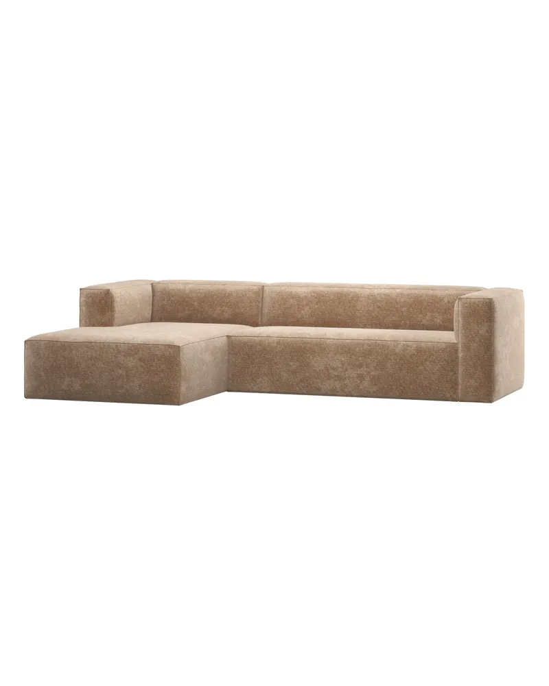 Bean Ecksofa links, Pfirsich rosa, Chenille-Samt