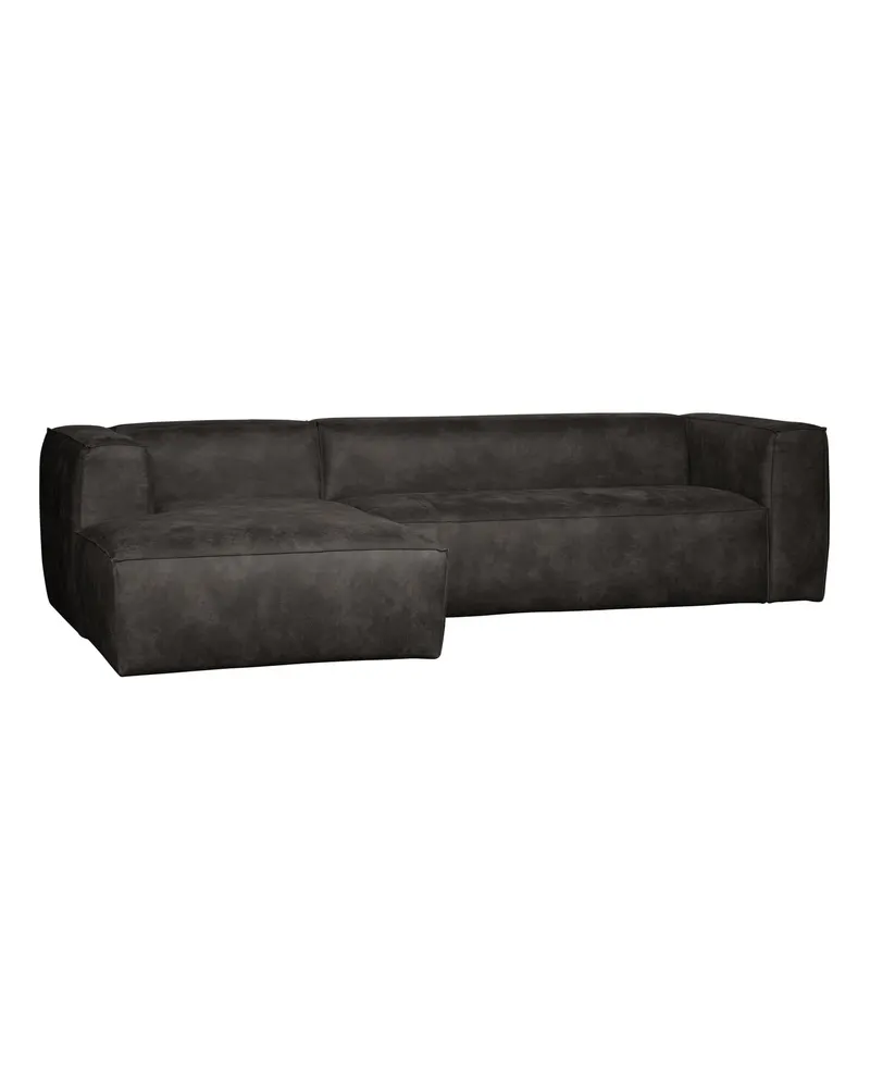 Bean Ecksofa links, Schwarz, Lederbezug, Ansicht 2
