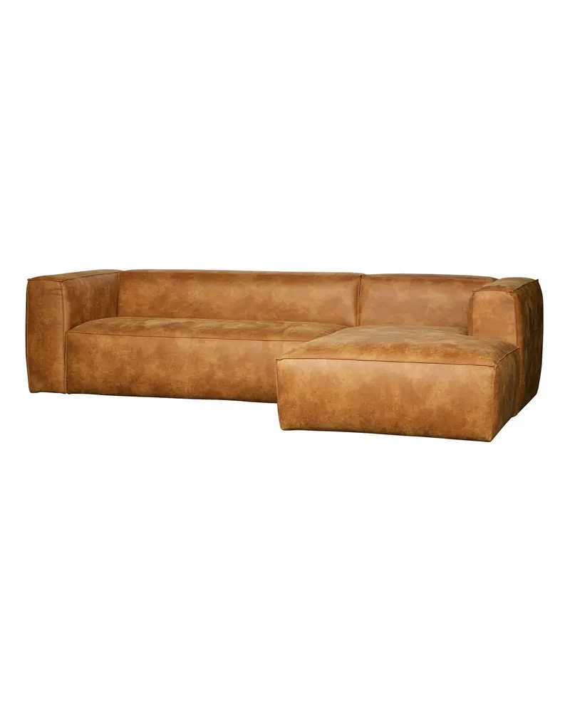 Bean Ecksofa rechts, Cognac, Lederbezug, Ansicht 2