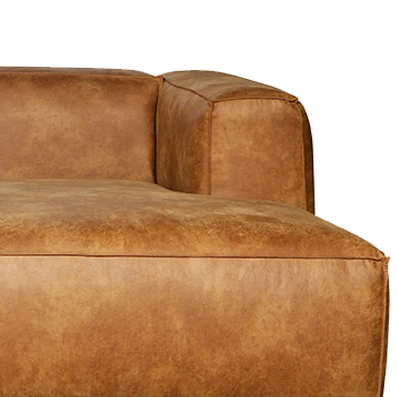 Bean Ecksofa rechts, Cognac, Lederbezug, Detail