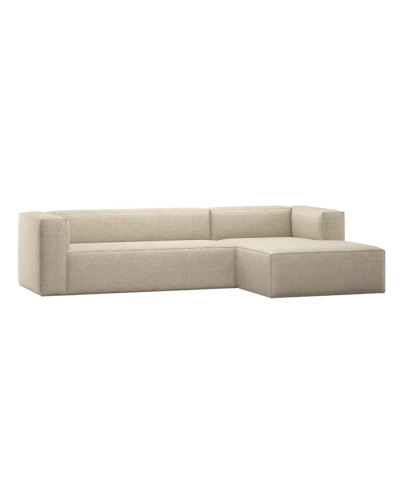 Bean Ecksofa rechts, Beige melange, Melangegewebe