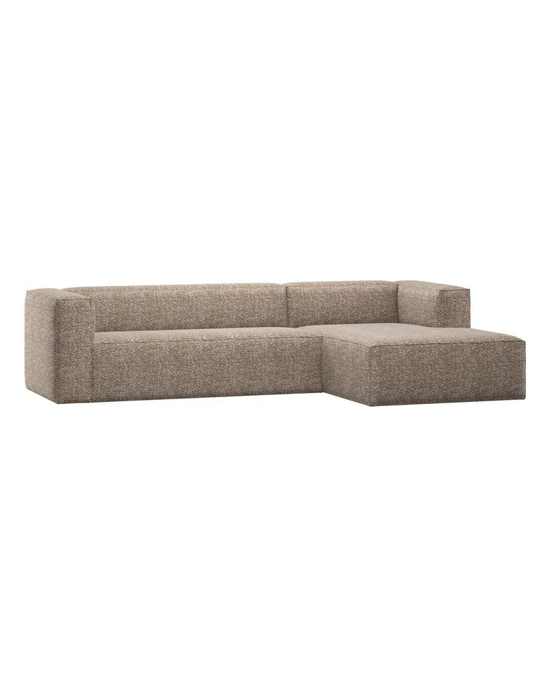 Bean Ecksofa rechts, Hellbraun melange, Melangegewebe