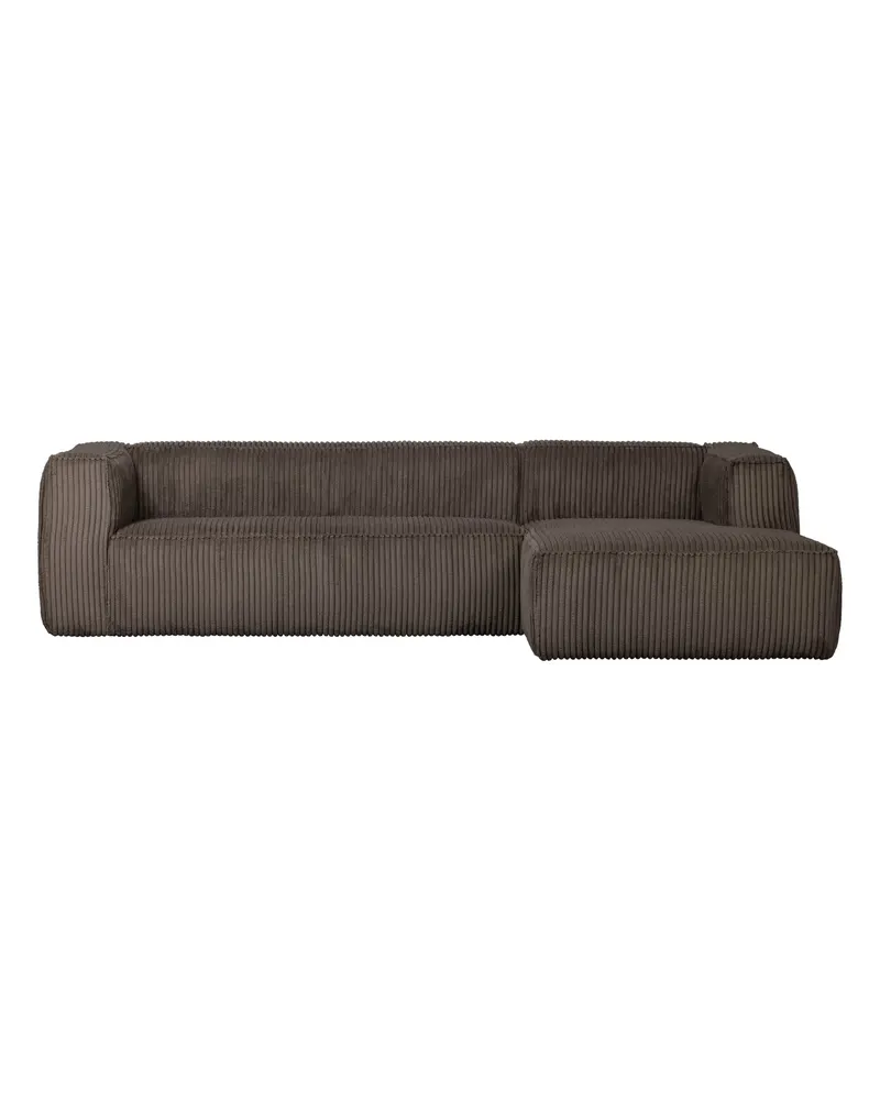 Bean Ecksofa rechts, Mud, Rippstoff, Ansicht 1