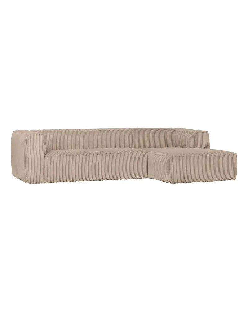 Bean Ecksofa rechts, Travertin, Rippstoff, Ansicht 2