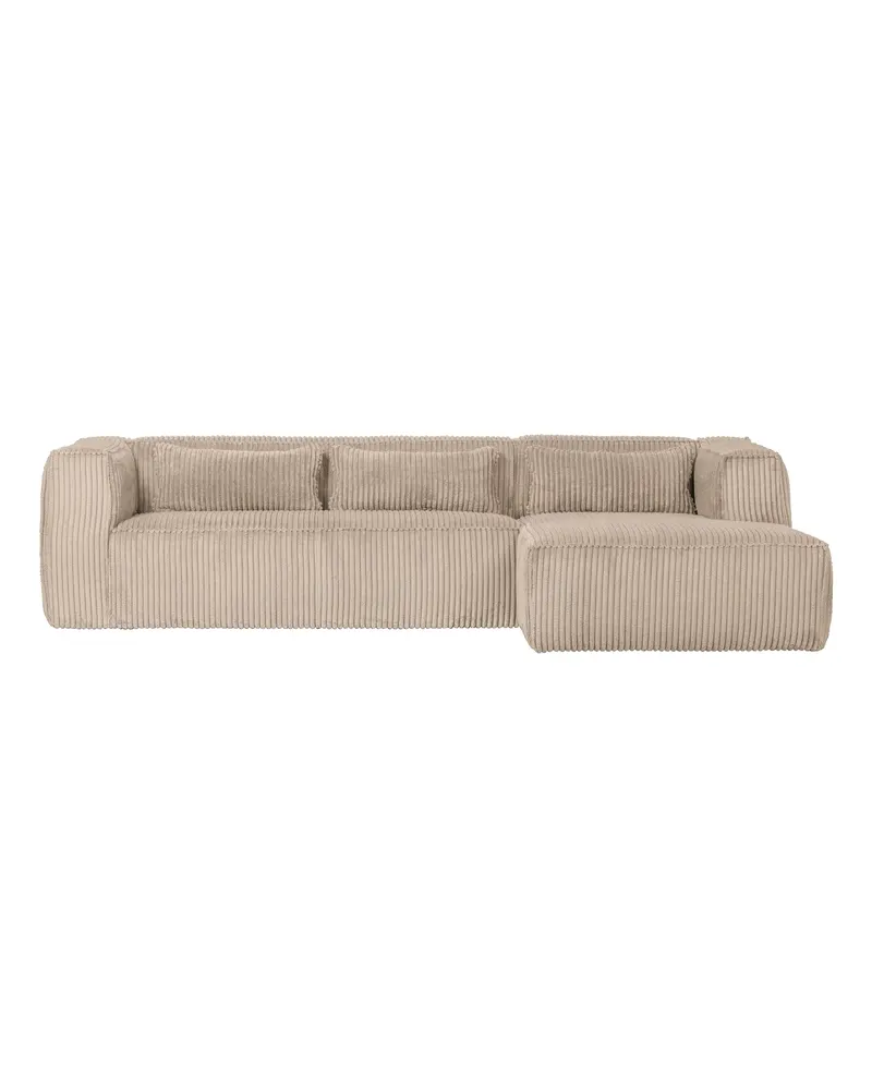 Bean Ecksofa rechts, Travertin, Rippstoff, Ansicht 3