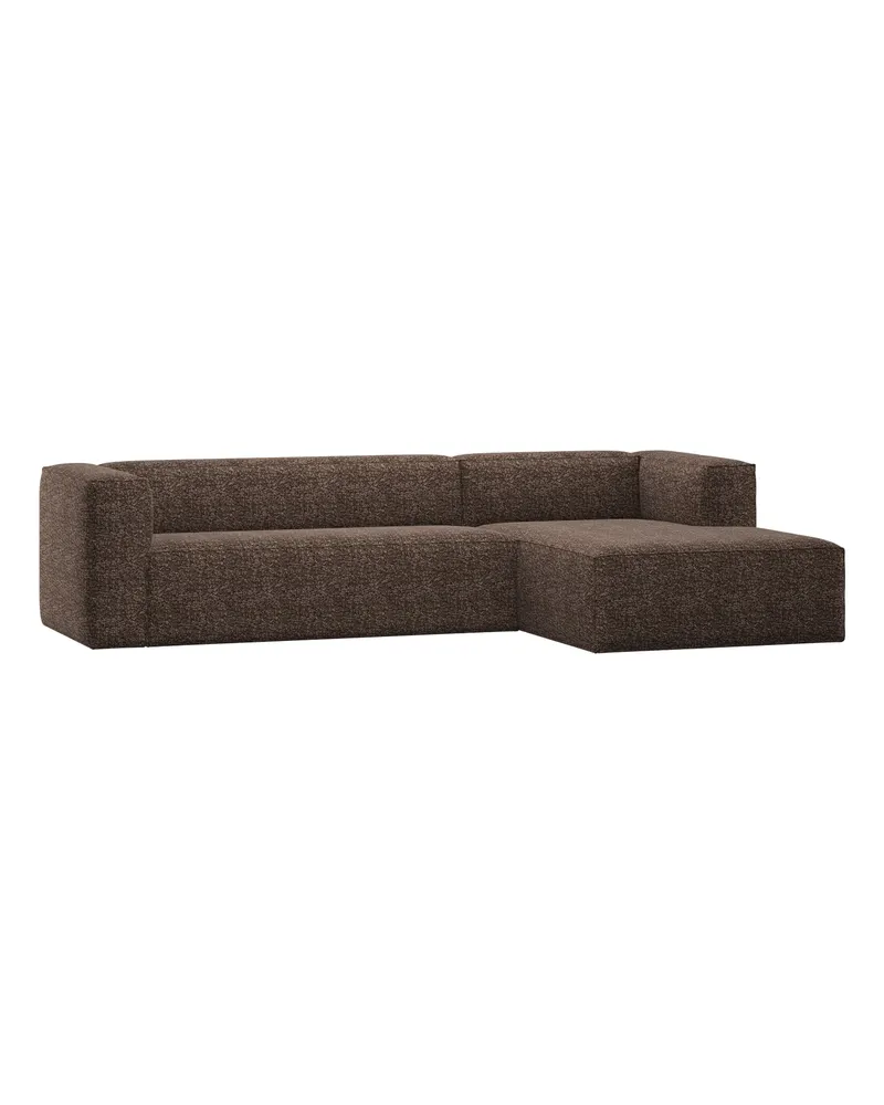 Bean Ecksofa rechts, Braun-melange, Melangegewebe