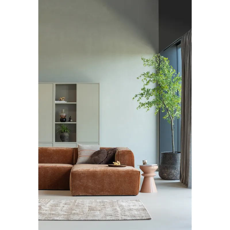 Bean Ecksofa rechts, Terra, Chenille-Samt, im Wohnraum, Ansicht 2