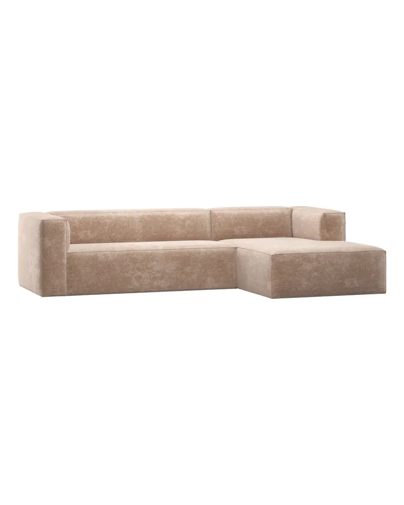 Bean Ecksofa rechts, Natur, Chenille-Samt