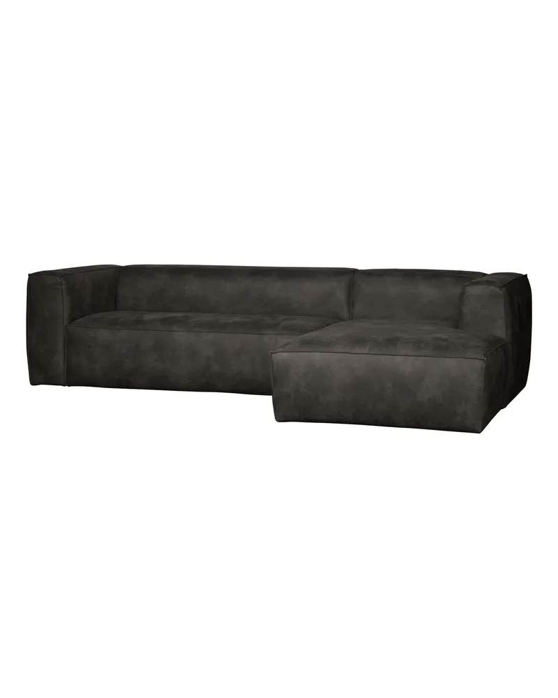 Bean Ecksofa rechts, Schwarz, Lederbezug, Ansicht 2