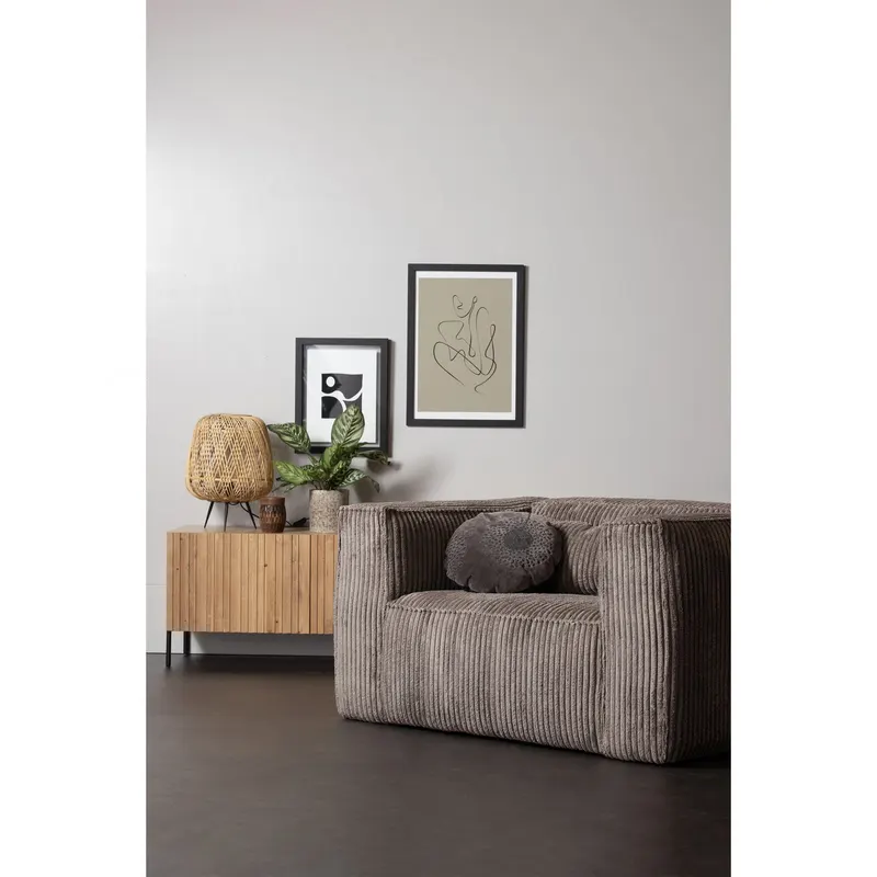Bean Sessel, Terrazzo, Rippstoff, im Wohnraum