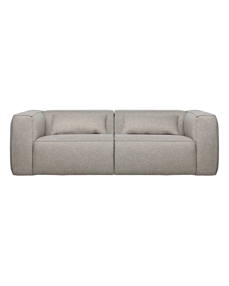 Bean 3,5-Sitzer-Sofa mit Kissen, Hellgrau, Melangegewebe