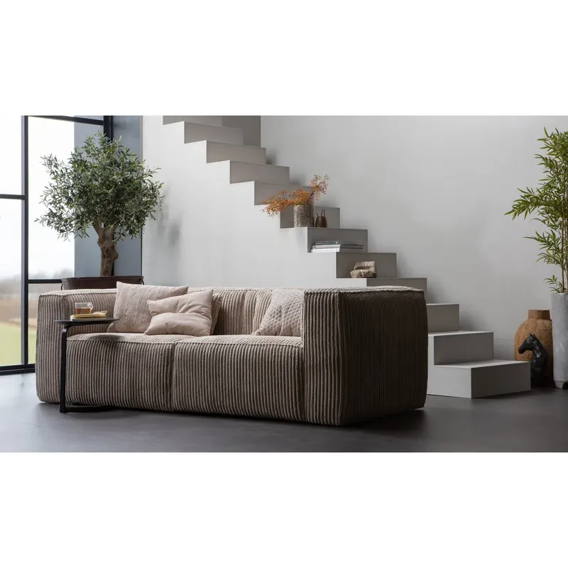 Bean Sofa, Travertin, Rippstoff, im Wohnraum