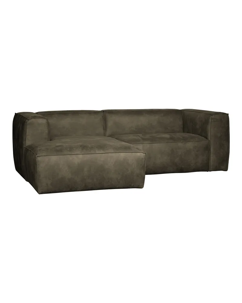 Bean Sofa mit Chaiselongue, Lederbezug Army, links