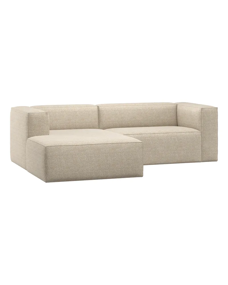Bean Sofa mit Chaiselongue, Melangegewebe Beige melange, links