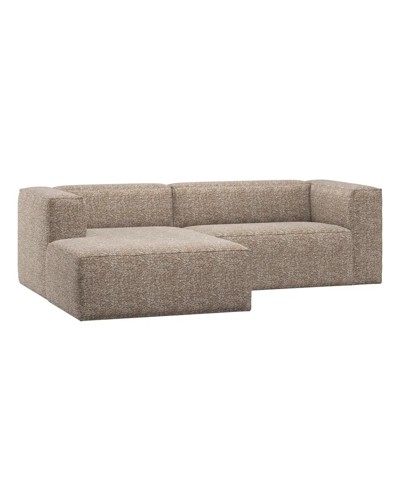 Bean Sofa mit Chaiselongue, Melangegewebe Hellbraun melange, links