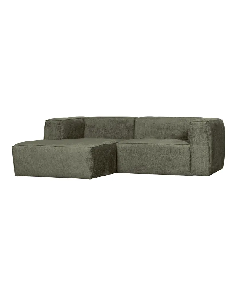 Bean Sofa mit Chaiselongue, Struktursamt Moss, links