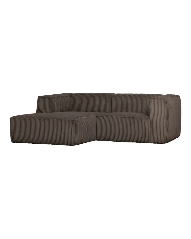 Bean Sofa mit Chaiselongue, Rippstoff Mud, links