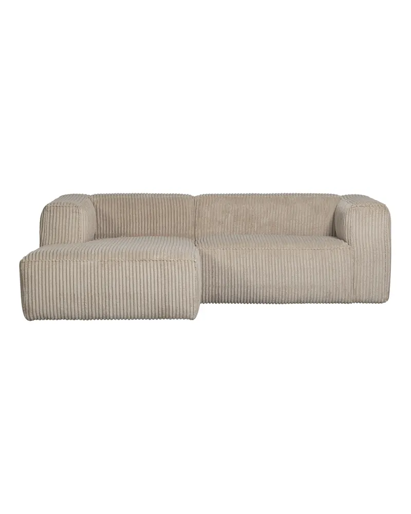 Bean Sofa mit Chaiselongue, Rippstoff Travertin, links, Ansicht 2